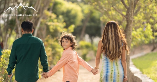 two parents with their child